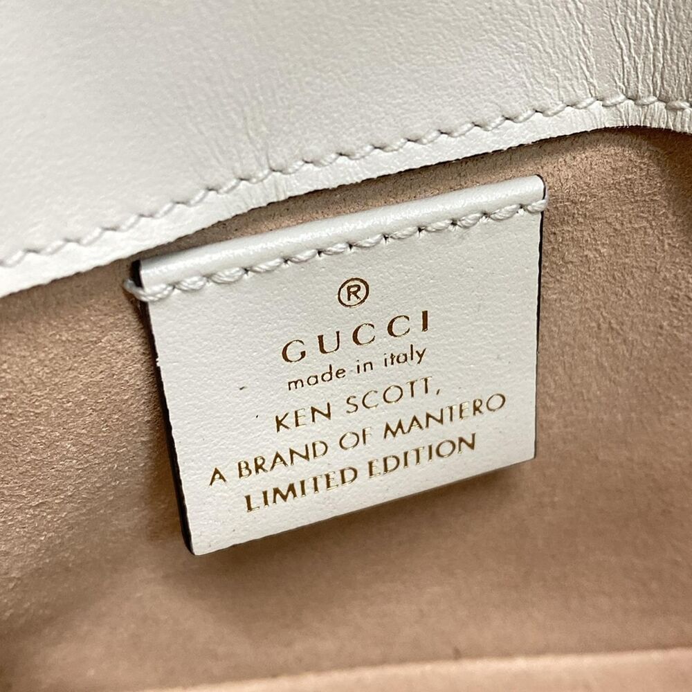 Gucci GG Marmont Quilted Super Mini Bag Shoulder Bag 476433 White Pink Multi - Picture 8 of 8